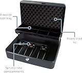 Cathedral Products The Ultimate Cash Box with Foam Lining Cantilever Tray Black view 5
