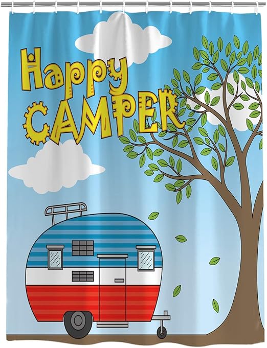 Amazon Com Meet 1998 Vintage Rv Camping Shower Curtain Mildew And