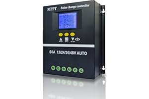 POWLSOJX MPPT 36V/48V/24V/12V Solar Charge Controller Tools 100A/80A/60A LCD Dual USB Lead Acid Lithium Batteries Quick Charger (100A)