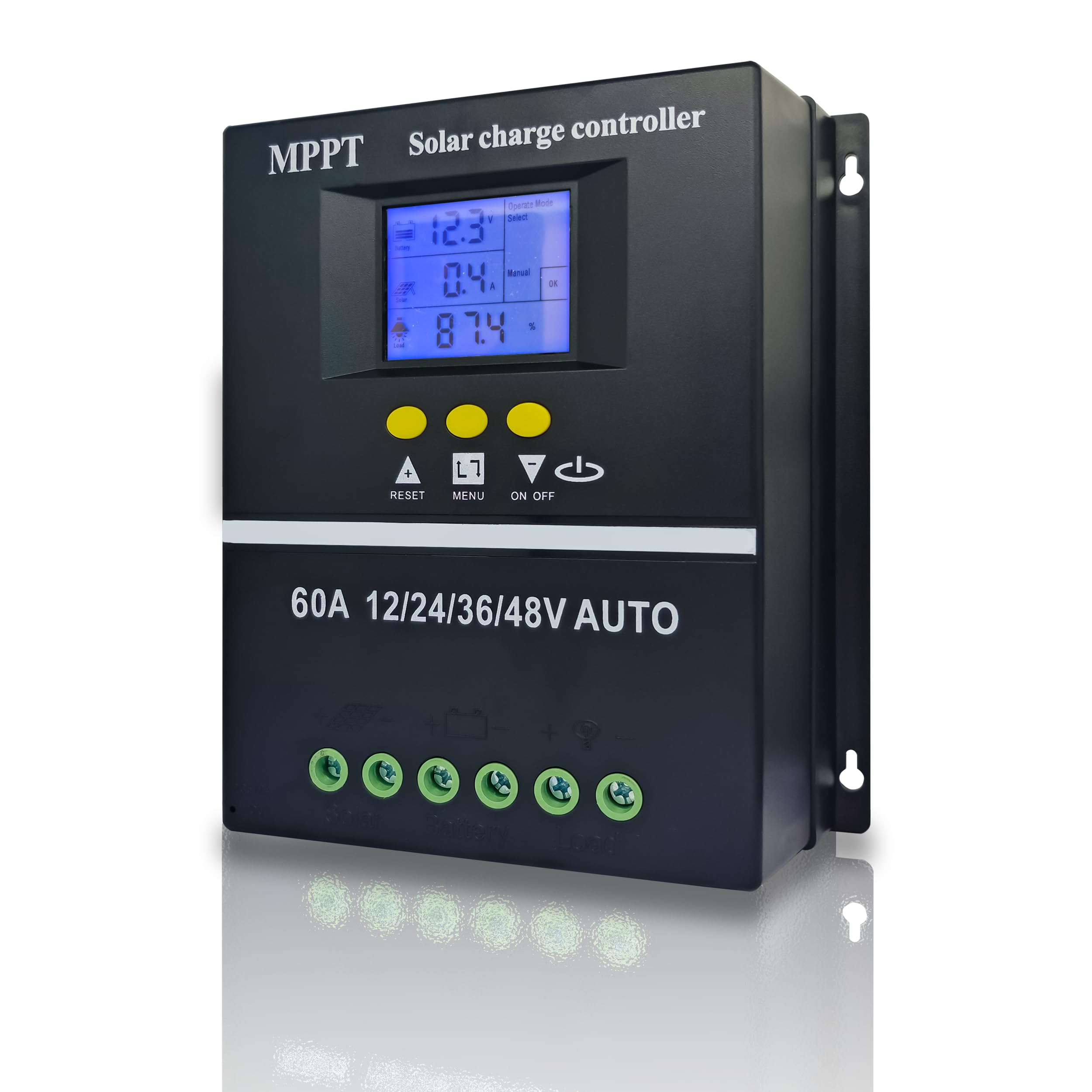 Photo 1 of POWLSOJX MPPT 36V/48V/24V/12V Solar Charge Controller Tools 100A/80A/60A LCD Dual USB Lead Acid Lithium Batteries Quick Charger (100A)