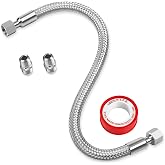MHWTSS 1/4 NPT x 20 in Air Compressor Jumper Hose, G1/4 Swivels, 870 PSI | Corrugated stainless steel core and braided cover help absorb vibration and accommodate movement in compressor air lines