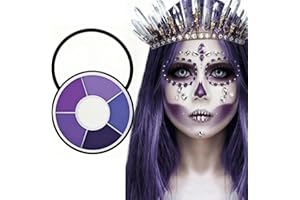 JS2U ZW 6 Color Purple Face Paint Palette, Professional Body Paint Violet Makeup, Washable Formula, Vibrant Purple Face & Body Paint for Halloween, Cosplay SFX, Dress Up Part