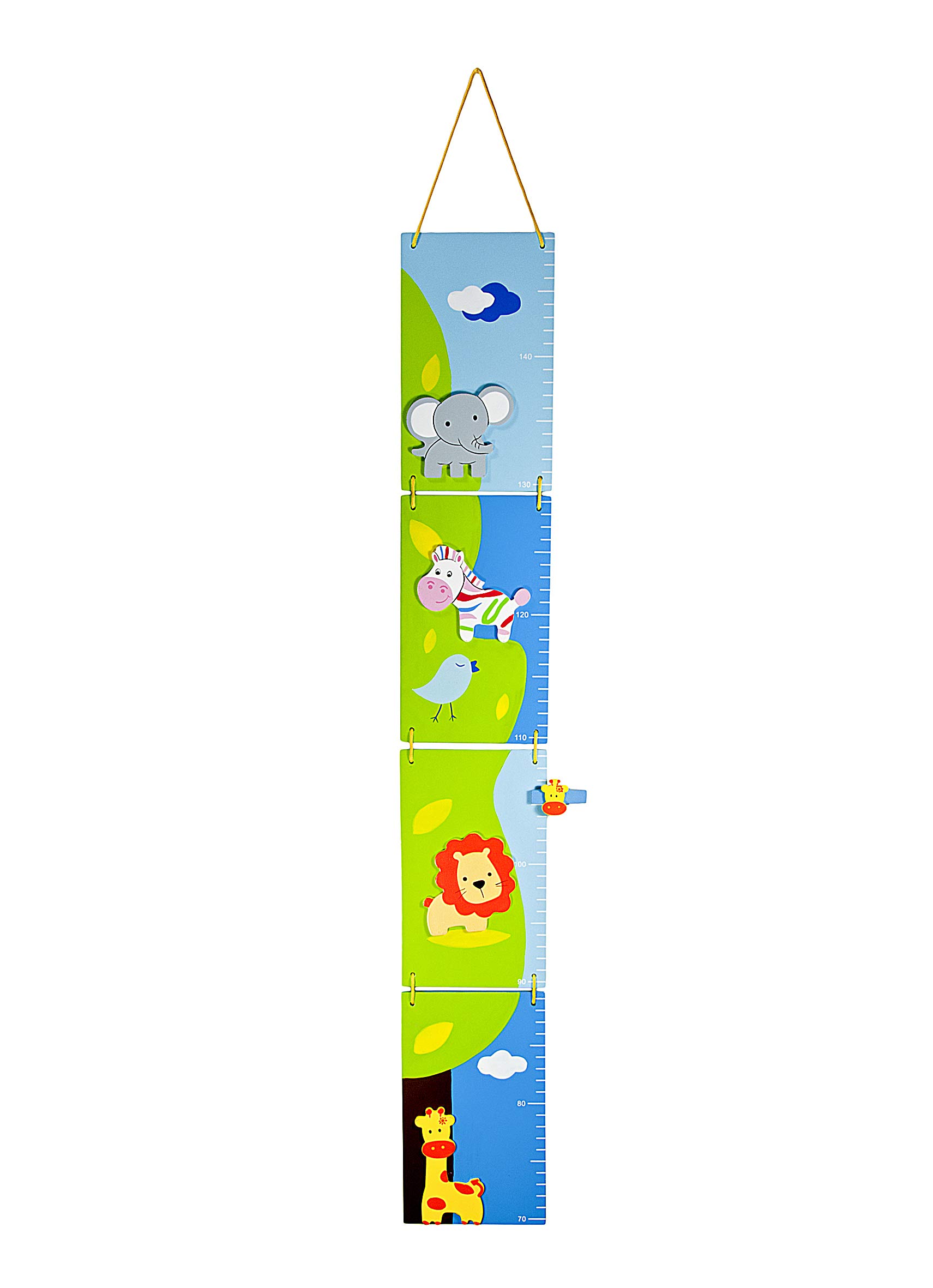 Mousehouse Gifts - Safari Height Chart for Kids' Room Growth Tracking, Wooden Baby Growth Measure