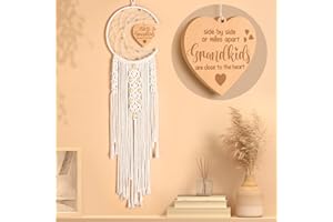 Trabuono Grandma Gift for Christmas from Granddaughter Grandson, for Grandma from Grandkids, Dream Catcher with Heart Pendant Birthday Gifts for Grandmother Nana, Boho Wall Home Decor