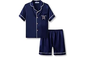 Topgal Satin Pajamas for Girls Coat Style Unicorn & Cat Silky Button Down PJ Set Size 6-16