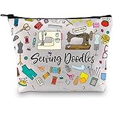 GJTIM Sewing Gift for Women Sewing Project Bag Sewing Doodles Zipper Pouch Quilter Gift Tailor Gift for Costume Designer (Sewing Doodles Bag)
