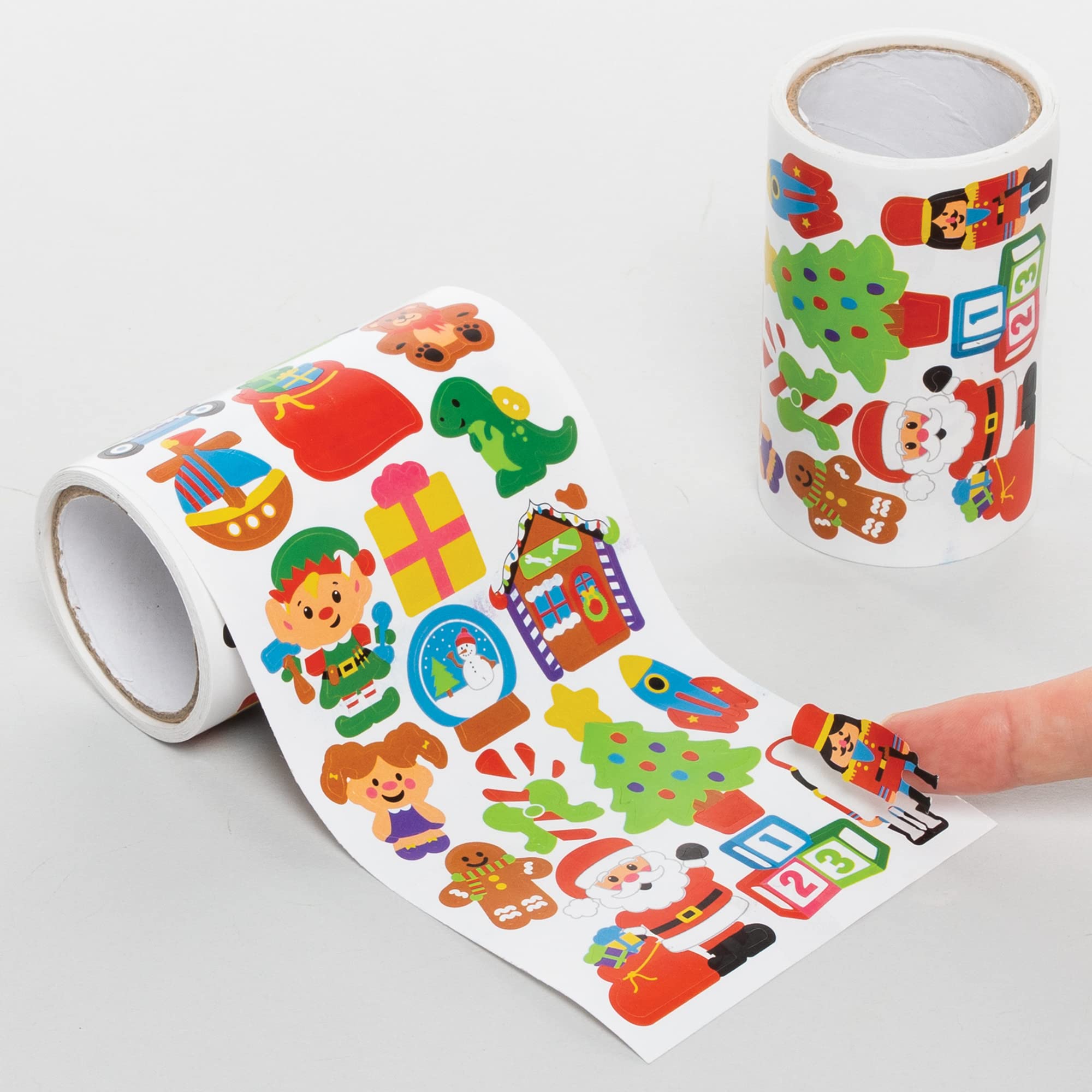 Baker Ross FE859 Santa's Workshop Stickers - Pack of 600, Kids Stickers, Ideal for Children's Arts and Crafts Projects, Great for Card Making and Scrapbooking