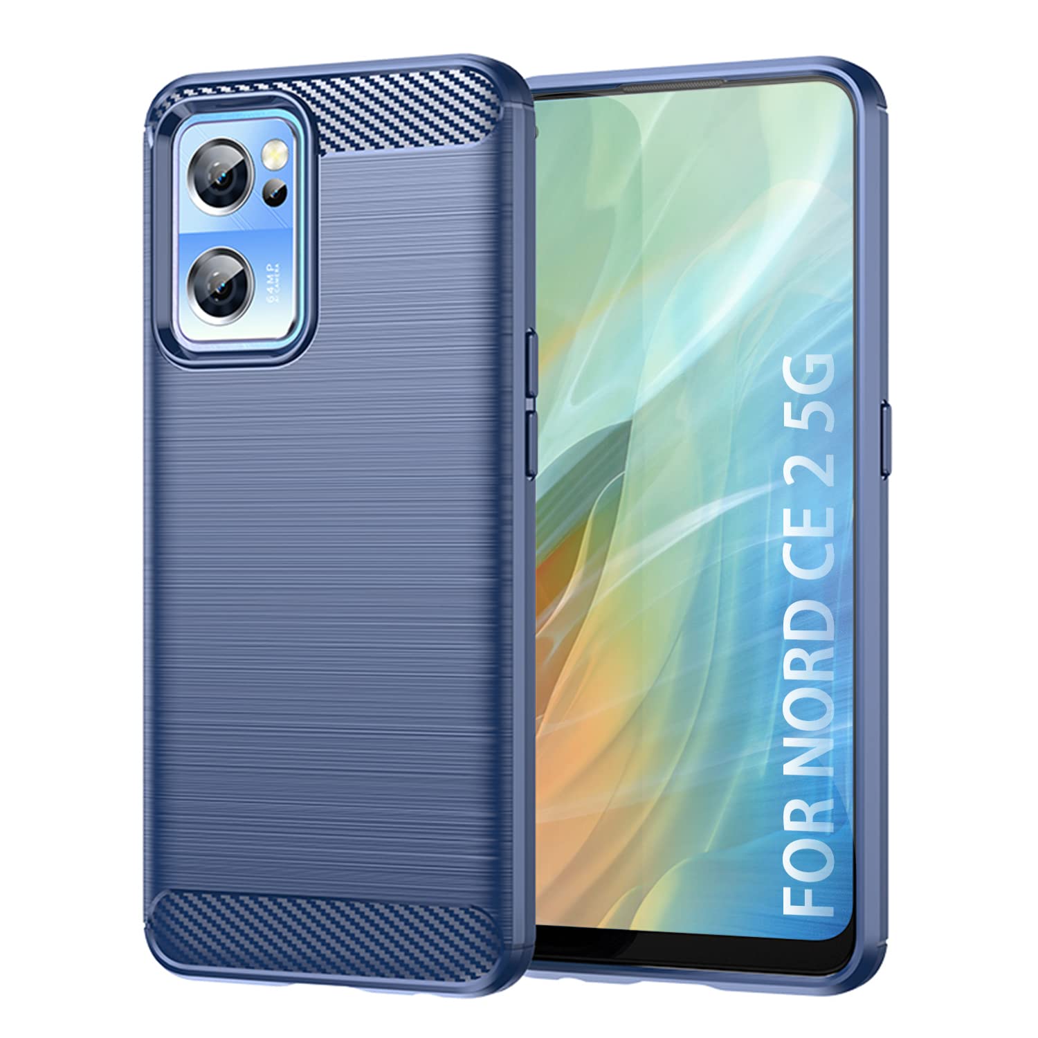 SCL Case for OnePlus Nord CE2 5G Case OnePlus Nord CE2 Phone Case [Blue], Carbon Fibre Effect Gel Grip Protection Cover [Anti Scratch][Anti Collision] Case Compatible with OnePlus Nord CE2 5G