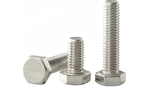 YIIFLY M10x1.5 Bolt, M10 x 35mm Hex Head Screw Bolt, 304 Stainless Steel(A2-70), Bright Finish, Fully Threaded, Hexagon Head 