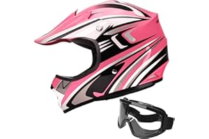 JAGASOL DOT Youth Motocross Offroad Street Dirt Bike Helmets for Kids 8-14,BMX MX ATV Helmet with Goggles DOT Approved