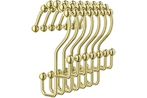 Goowin Shower Curtain Hooks, Metal Shower Curtain Rings, Silver Shower Curtain Hooks Rust Proof, Smooth Gliding Shower Rings 