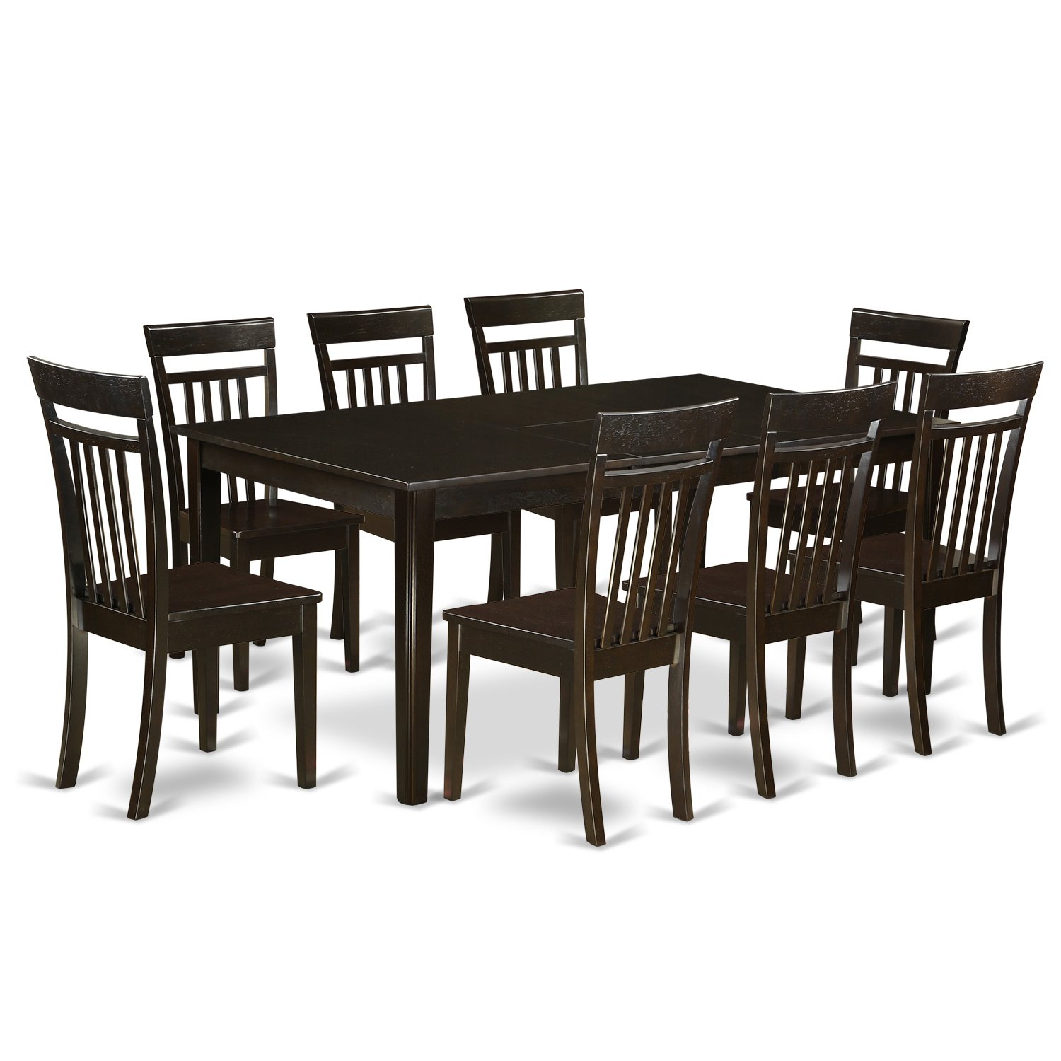 East West Furniture HECA9-CAP-W 9-Piece Dining Table Set