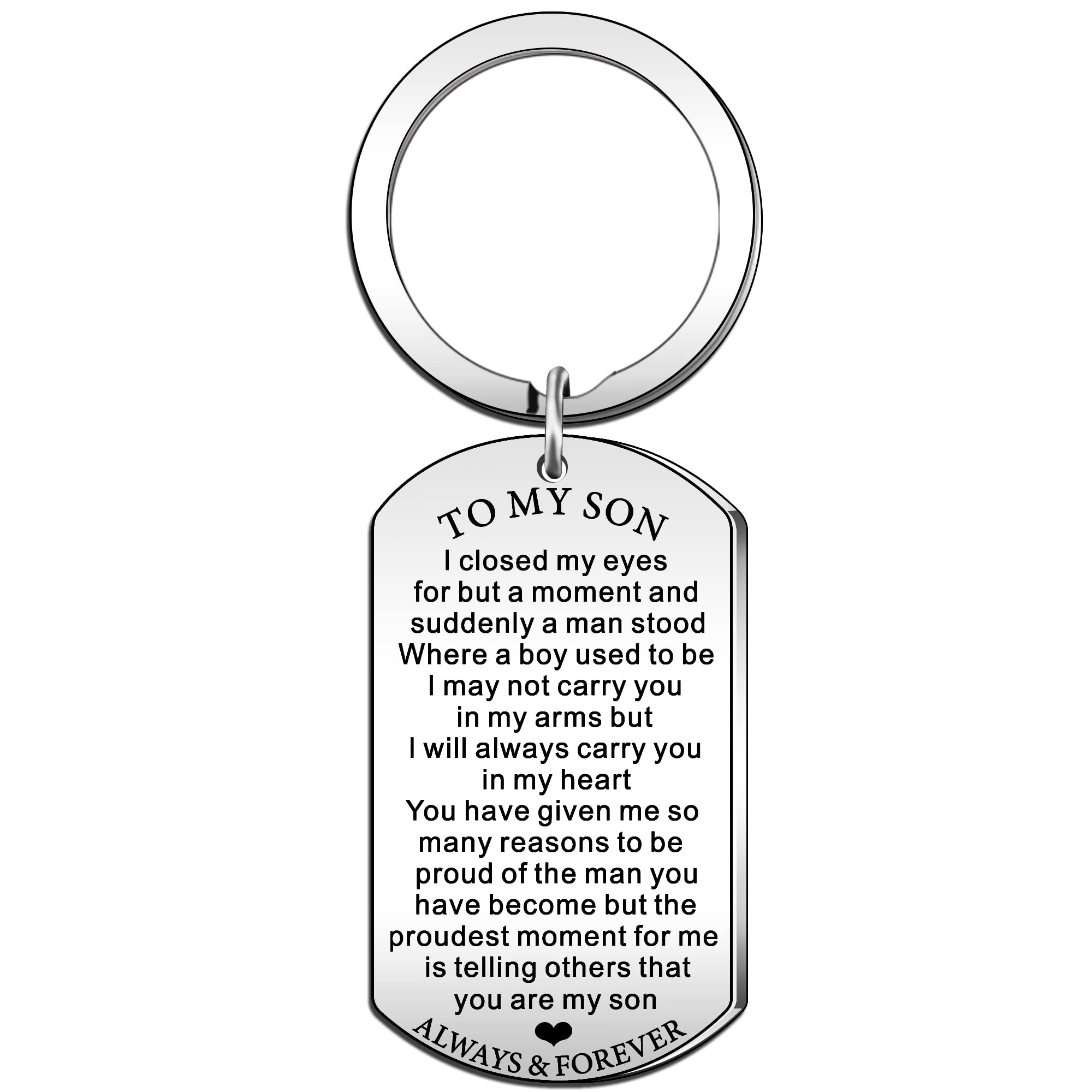 SDOFY Son Gifts from Mum Son Keyring Inspirational Birthday Christmas Gifts for Son