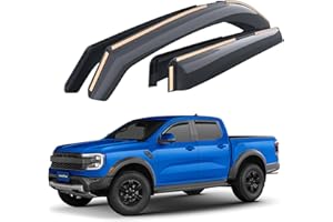 Goodyear Shatterproof in-Channel Window Deflectors for Ford Ranger 2024-2026 SuperCrew, Rain Guards, Window Visors for Cars, 