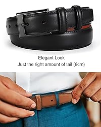 CHAOREN Mens Dress Belt 2 Pack - Genuine Leather