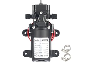 VerRich DC 12V Water Pump 70W 6A Diaphragm Pump Self Priming Sprayer Pump 6 L/Min 0.9MPA 131 PSI for RV Camper Marine Boat Garden