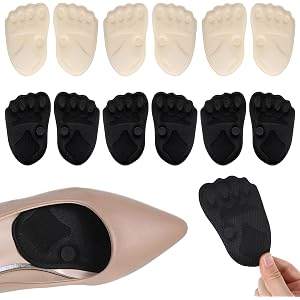 Gjinxi 6 Pairs Metatarsal Pads Pain Relief Ball of Foot Cushions Upgraded High Heel Shoe Pads Inserts Non-Slip Comfort Heel G