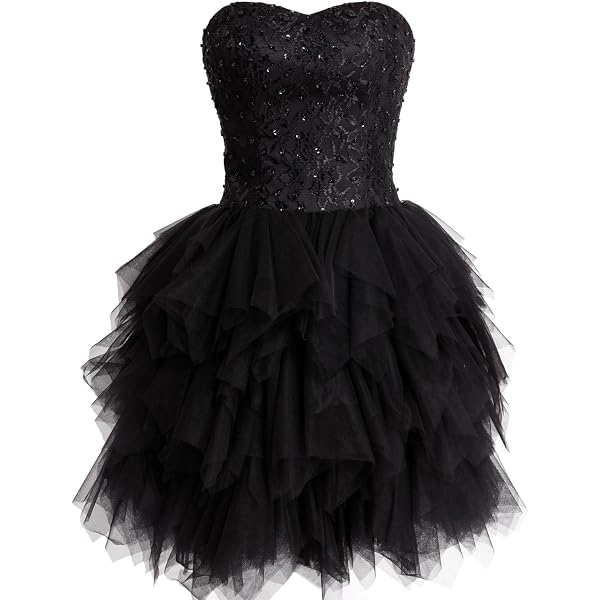 Belle House Women's Tulle Beaded Homecoming Dress – Short Prom Ball Gown With Sheer Neck, 2020 Style