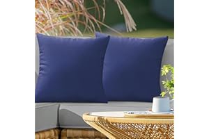 VAKADO Outdoor Waterproof Throw Pillow Covers 22X22 Set of 2 Decorative DarkBlue Patio Furniture Cushion Cases Outside Decor for Couch Garden Bench Porch