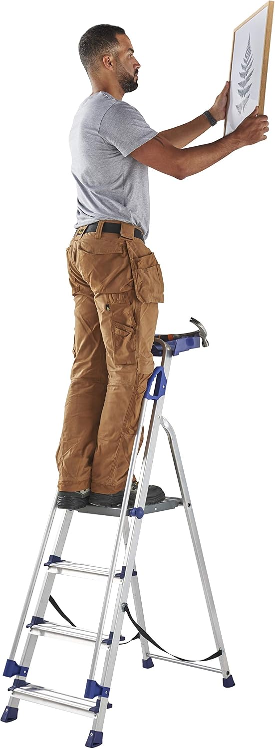 Werner Workstation Stepladder - 4 Tread, Silver - Image 4