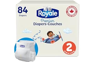 Royale Premium Diapers, Size 2 (12-18 lb), 84 Count, Disposable Baby Diapers