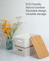 EOENVIVS Storage Bins with Lids 6 Packs, Plastic