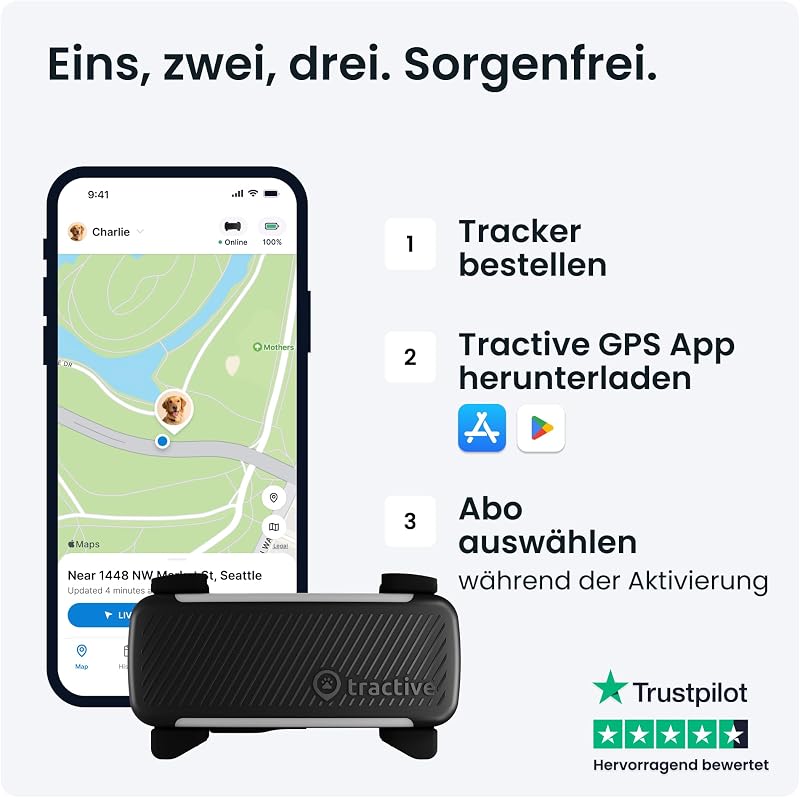 Smarter Hunde GPS Tracker | Bundle mit Cover | Modell 2025 | Live-GPS-Ortung | Weglaufalarm & Gesundheitswarnungen | Beobachtung der Vitalwerte | Marktführer (Schwarz)