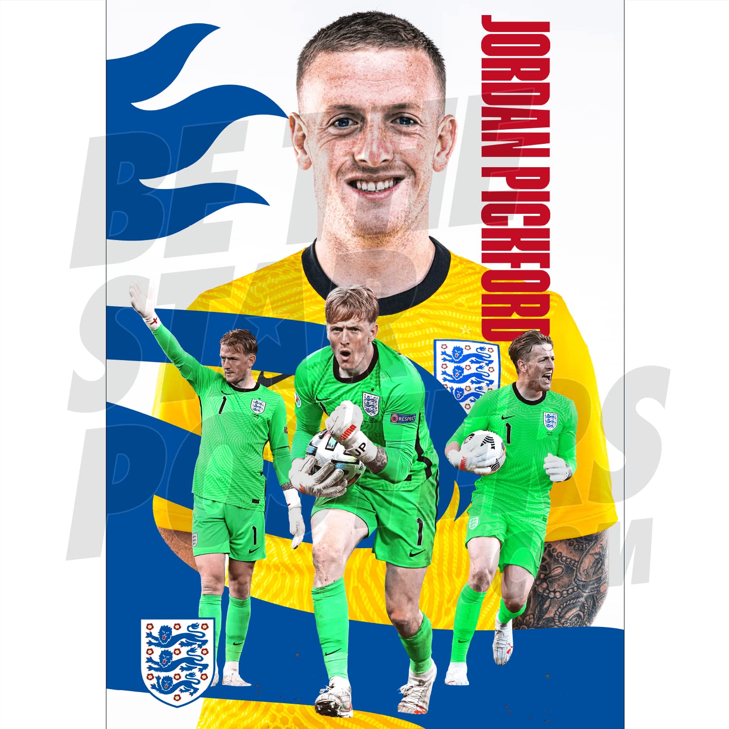 Be The Star Posters England Pickford Action Poster A3 - Officially Licensed Product