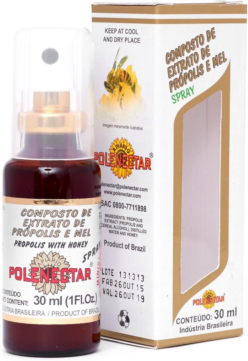 Green Brazilian Propolis - 9 Bottles Polenectar Propolis and Honey in Spray by JLBrazil