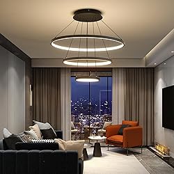 Dimmable LED Pendant Light for Dining Room, 3 Ring