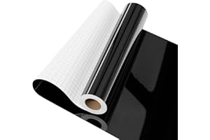 IROHTV Black Permanent Vinyl, 12" x 15 FT Roll of Glossy Adhesive Vinyl for Cricut Cutting Machines, Waterproof Black Vinyl Suitable for DIY Mugs, Wall Stickers and Car Decals
