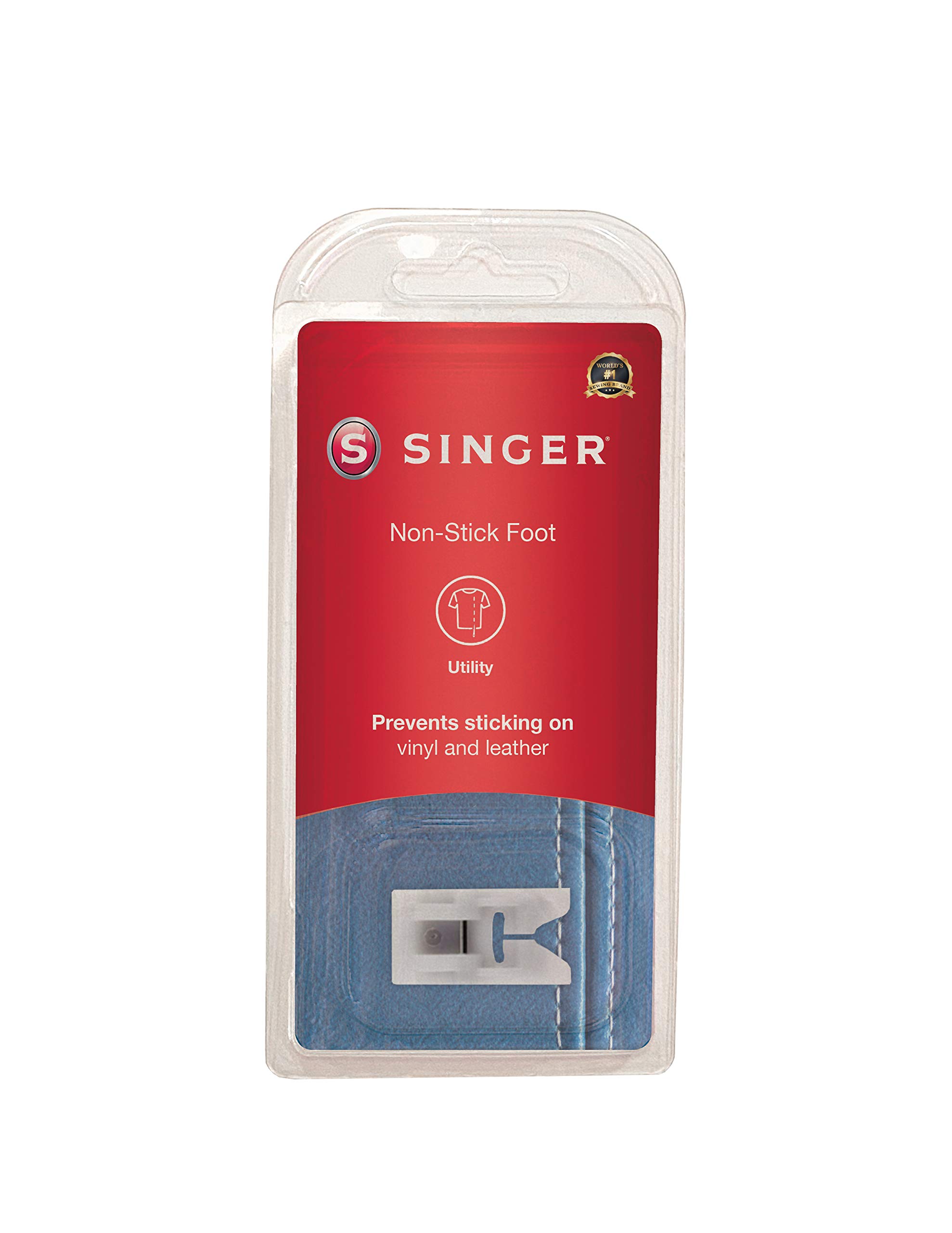 SINGER Non-Stick Presser Foot | Ideal for Sewing Leather, Vinyl, Plastic, Oilcloth & Laminated Fabrics | Smooth Glide with Teflon Coating | Works Best On Singer Sewing Machines