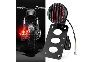 Amazicha 1" Motorcycle LED Tail Brake Light with Bracket, IP67 Waterproof Motorcycle Side Mount License Plate Rear Light Compatible for Harley Sporster Bobber Chopper Yamaha Suzuki Honda Kawasaki