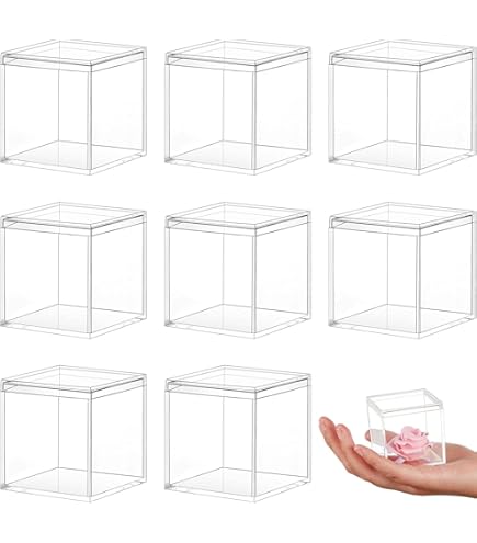 Amazon.com: Juexica 12 Pcs Clear Acrylic Box with Lid Plastic