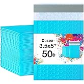 Dasen Bubble Mailers 3.5x5 Inch 50 Pcs,Small Self-Sealing Mail Shipping Bags,Teal Padded Envelopes #0000