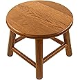 CONSDAN Kids Stool, Milking Stool, USA Grown Oak, Plant Stand, Handcrafted Solid Wood Stool, 9" Low Stool, Round Step Stool, Wooden Stool for Kids, Small Short Stool, Shoe Changing Stool(Chocolate)