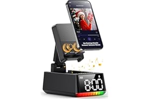 CHIFENCHY Bluetooth Speaker White Elephant Gifts:Induction Cell Phone Stand HD Sound Gift for Men Women Adults Birthday Christmas Secret Santa,Kitchen Gadget Mom Wife Dad Husband Teen Stocking Stuffers(Black)