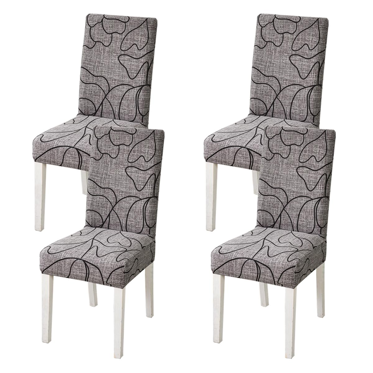 HZDHCLH Chair Covers Slipcovers 4/6 PCs Stretch Removable Washable Short Dining Chair Protector Cover Seat for Hotel,Dining Room,Ceremony (aspiration,4 PCS)
