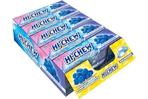 HI-CHEW Blue Raspberry - Box of 15 Sticks, 1.76oz ea | Unique Fun Soft & Chewy Taffy Halloween Candy | Immensely Juicy Fruit Flavors