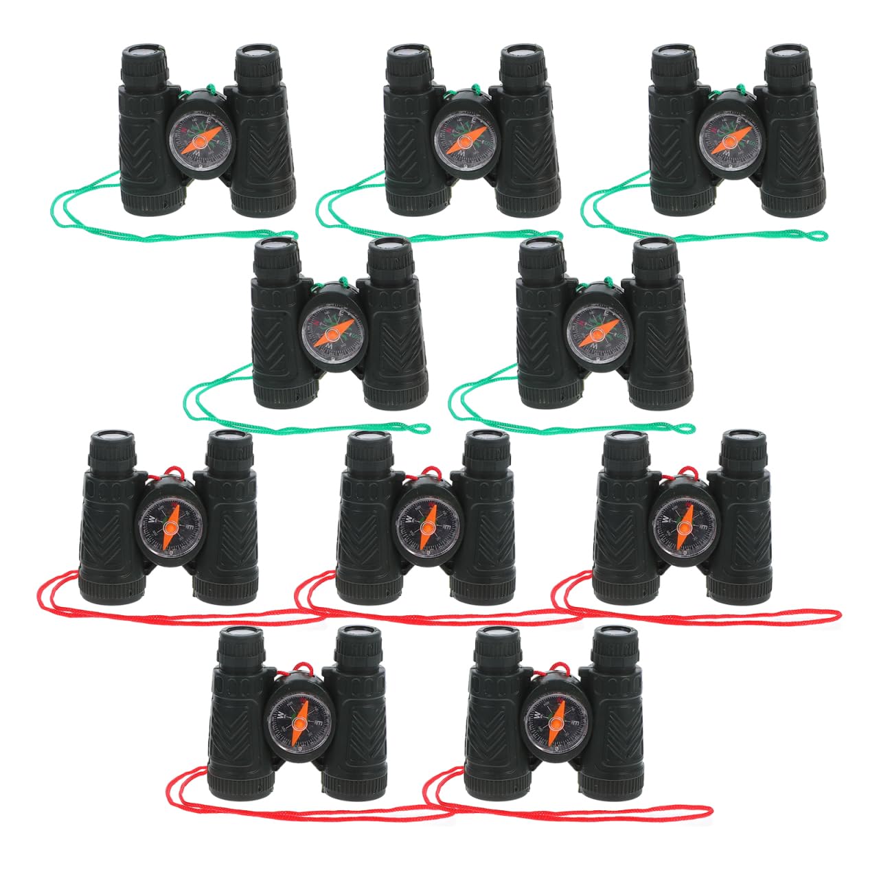 Photo 1 of DOITOOL Monocular Telescope with Compass - 10PCS Binocular Compass Toy, Mini Telescope for Sightseeing, Hiking, Climbing, Green Plastic, 3.34 x 3.14 x 1.18 Inch