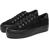 THATXUAOV Womens Platform Sneakers White Tennis Shoes Casual Low Top Fashion Sneakers