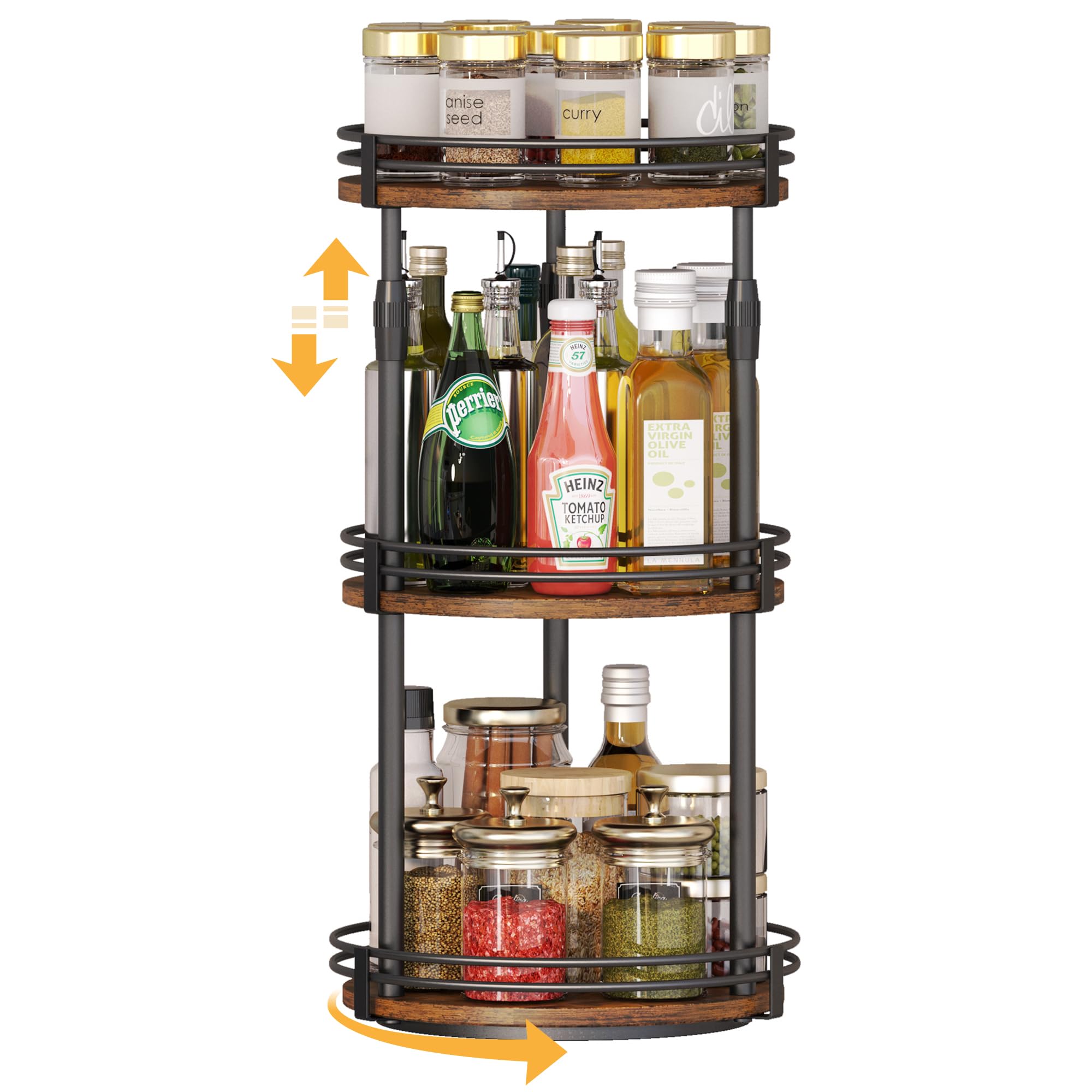 Photo 1 of Across-Star Lazy-Susan-Organizer-Spice-Rack, 3-Tier Adjustable Rotating Spice Organizer For Kitchen-Cabinet-Countertop-Pantry, Turntable Seasoning Holder Storage Shelf