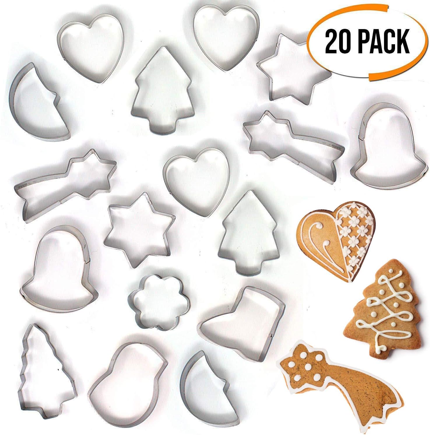 THE TWIDDLERS 20pcs 3D Ausstechformen Für Weihnachten – Keks-Ausstecher-Set Aus Edelstahl Zum ...
