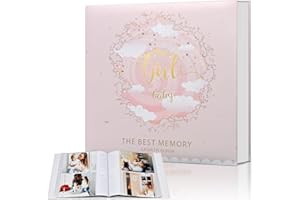 POPOTOP Baby Photo Album 4x6 200 Pocket with Writing Space, Cute Pattern Keepsake Gifts for Baby Boy Girl and New Parents Newborn Toddler