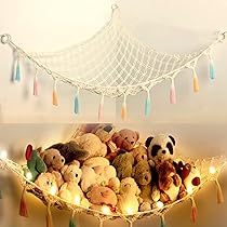 Filet Suspendu Rangement Jouets - Hamac Bohème Pour Peluches, Économiseur D'Espace Murale