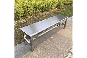 Stainless Steel Bench Seat, Outdoor Benches Weatherproof, Commercial Garden Bench, Patio Bench for Front Porch, Park and Lock