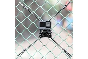 GEPULY Upgraded GoPro Fence Mount Hook Chain Link for Hero 13 12 11 10 9 8 7 6 5 4 3 Mevo Start Insta360 AKASO Action Digital Cameras/Smartphones-Backstop for Recording Baseball Softball Tennis Games