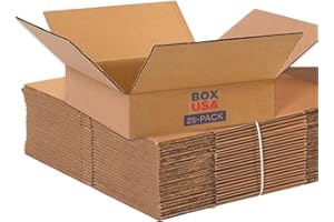 BOX USA Shipping Boxes Flat 16"L x 16"W x 6"H, 25-Pack | Corrugated Cardboard Box for Packing, Moving and Storage