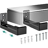 WALI Universal Soundbar Wall Mount, Center Channel Speaker Wall Mount Dual Bracket Hold up to 33 lbs, Arms Extend Adjustment from 3.5 to 6.1 inch (SLK202), Black