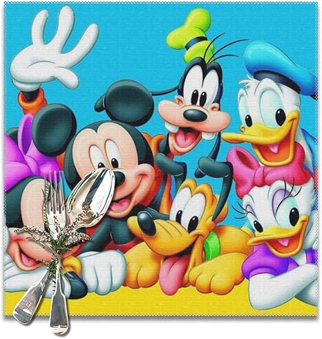 Amazon ドナルドダックとミッキーマウスが遊んでいます4 ランチョンマット 食卓飾り 断熱 滑り止め おしゃれ かわいい 高級感 お手入れ簡単 コーヒーマット 家庭レストラン用 6枚セット プレースマット 30 30cm ランチョンマット オンライン通販